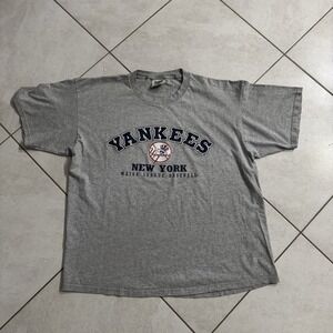 Vintage New York Yankees Shirt Mens 2XL Gray Lee Sport MLB Baseball 90s
